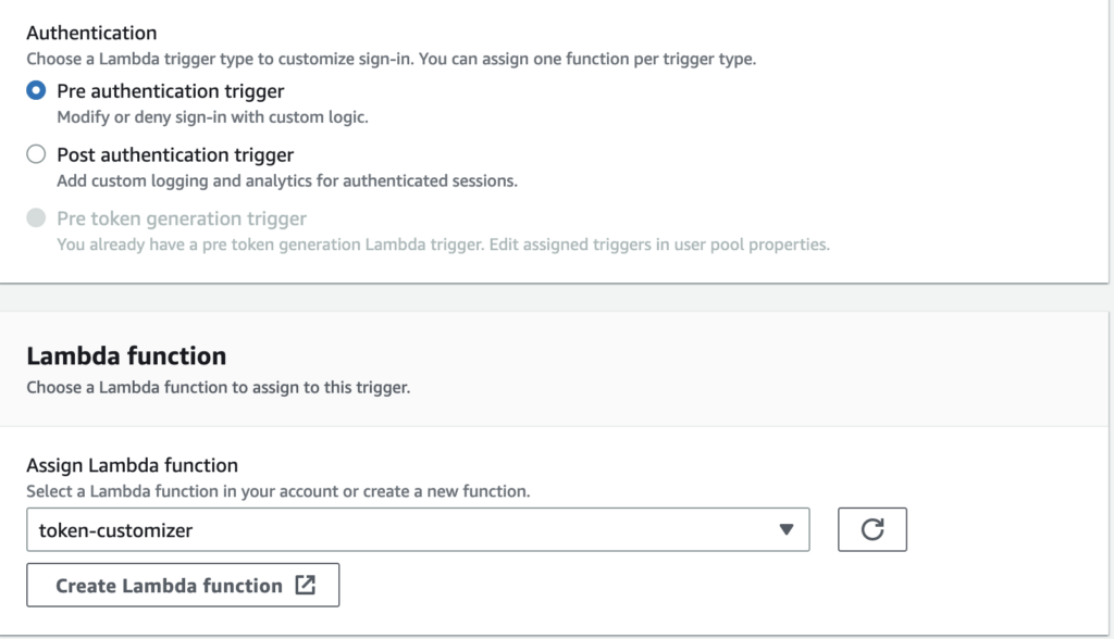 Cognito pre authentication trigger
