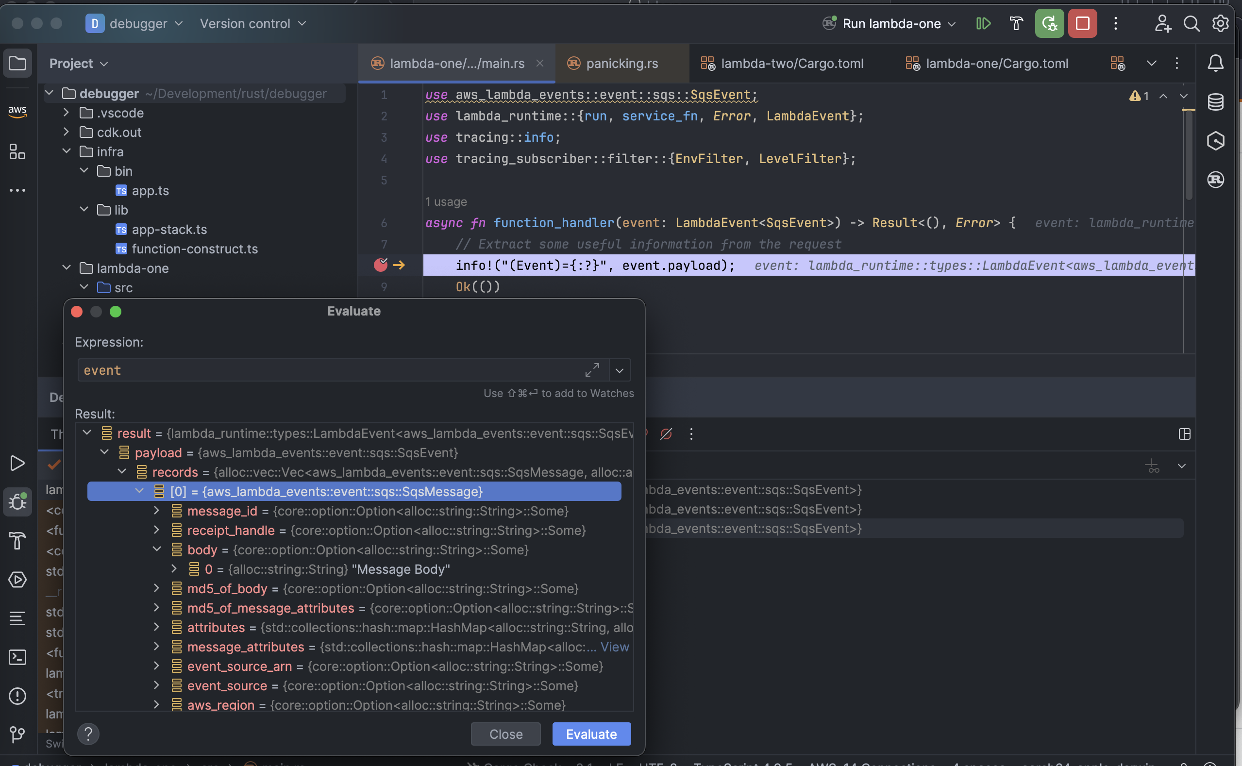 Serverless Rust Developer Experience Debugging