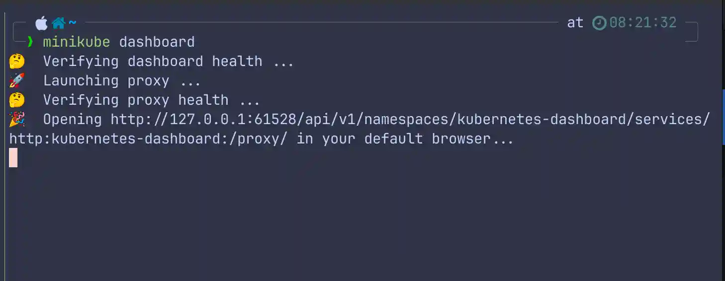 minikube dashboard